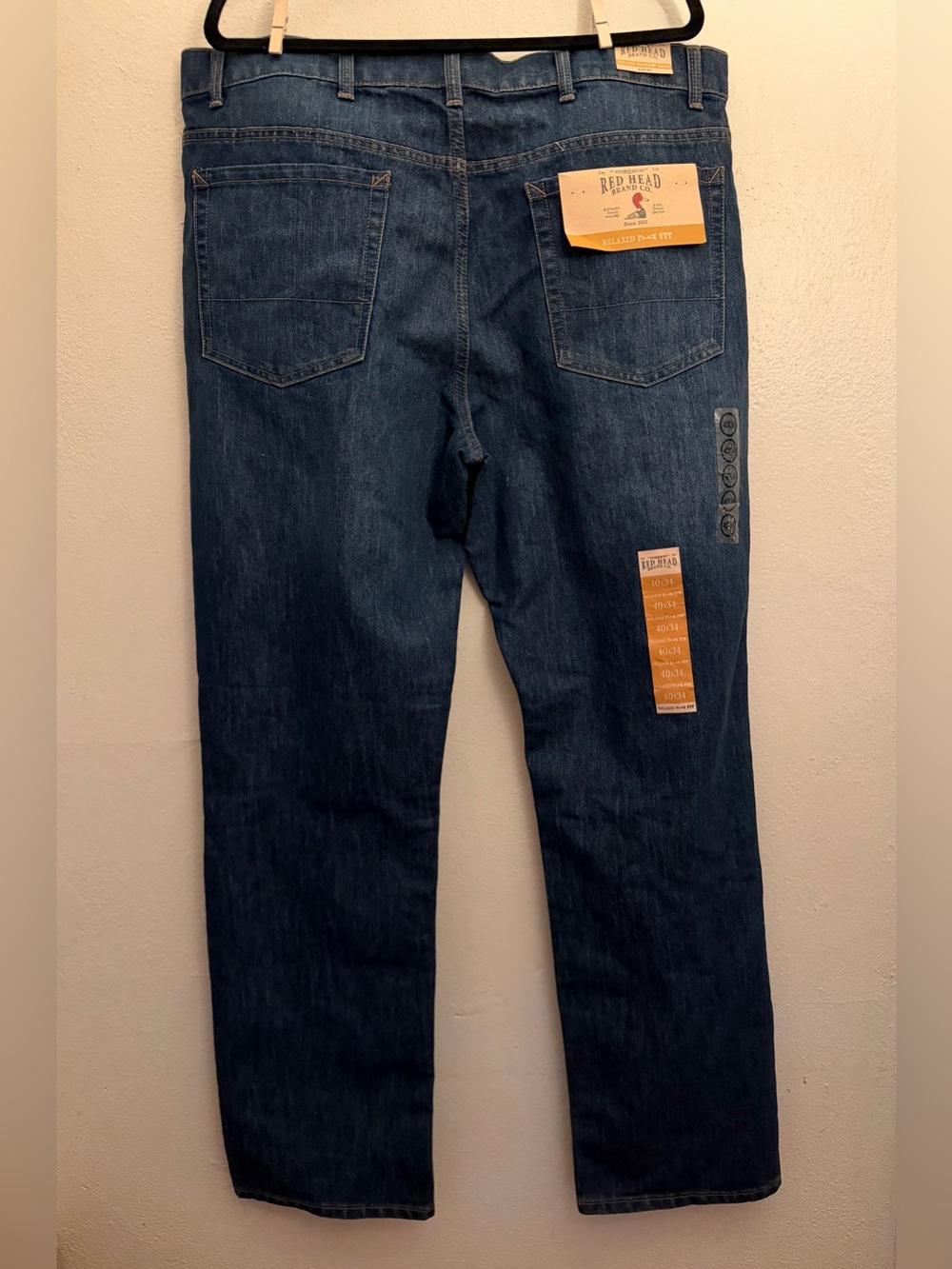 NEW RedHead Men’s 40x34 Relaxed Fit Dark Blue Jeans New With Tags - Picture 3 of 8